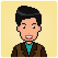 8 beetje pixel menselijk portret. tekenfilm Mens voor spel middelen in vector illustratie.