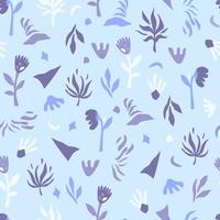 bloem blauw naadloos patroon in mooi abstract stijl. vector