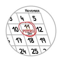 pepero dag kalender datum vector illustratie geïsoleerd Aan wit