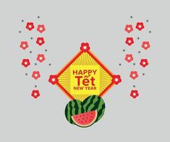moderne vietnam tet gelukkig nieuwjaar banner met typografie vector banner