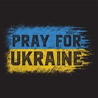 bidden voor Oekraïne ontwerp vector, grunge Oekraïne vlag vector ontwerp met slogan.