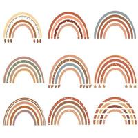 reeks van schattig regenbogen in een gemakkelijk stijl pastel kleur voor boho poster vector