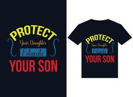beschermen menselijk rechten illustraties voor drukklare t-shirts ontwerp vector