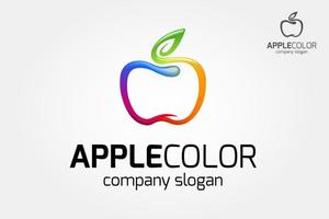 appel kleur vector logo illustratie. regenboog appel lijn logo sjabloon.