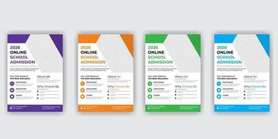 modern online school- onderwijs toelating folder vrij downloaden vector