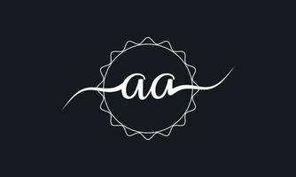 handschrift stijl brief aa logo ontwerp. aa logo ontwerp vector pro vector.