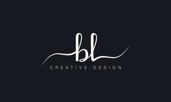 handschrift stijl brief bl logo ontwerp. bl logo ontwerp vector pro vector.