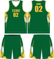 basketbal uniform ontwerp. basketbal compleet uniform voorkant en terug visie, basketbal uniform vector