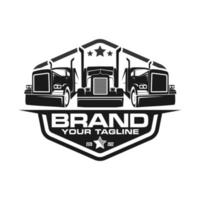 vrachtvervoer logo - vrachtauto aanhangwagen logo vector