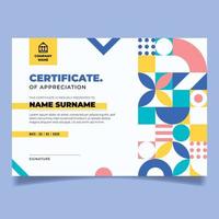 kleurrijk vorm creatief certificaat sjabloon vector