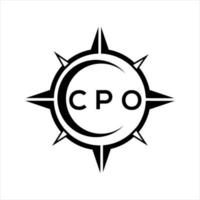 cpo abstract technologie cirkel instelling logo ontwerp Aan wit achtergrond. cpo creatief initialen brief logo. vector