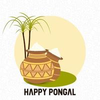 gelukkig pongal festival achtergrond vector
