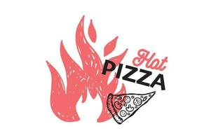 heet pizza, hand- getrokken illustraties, vector