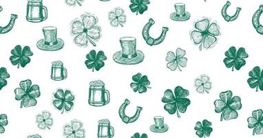 st. Patrick dag set. hand- getrokken illustraties vector