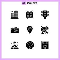 voorraad vector icoon pak van 9 lijn tekens en symbolen voor consumenten Onderzoek markeerstift verkeer kaart plus bewerkbare vector ontwerp elementen