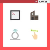 vlak icoon pak van 4 universeel symbolen van code Cadeau gebouw modern vinger bewerkbare vector ontwerp elementen