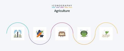 landbouw vlak 5 icoon pak inclusief teelt. groente. groente. voedsel. voedsel vector
