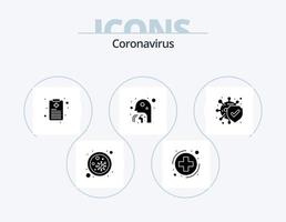 coronavirus glyph icoon pak 5 icoon ontwerp. ziekte. mensen. Gezondheid grafiek. Mens. hoesten vector