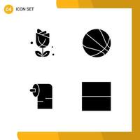 universeel icoon symbolen groep van modern solide glyphs van bloem zakdoek overvloed basketbal lay-out bewerkbare vector ontwerp elementen