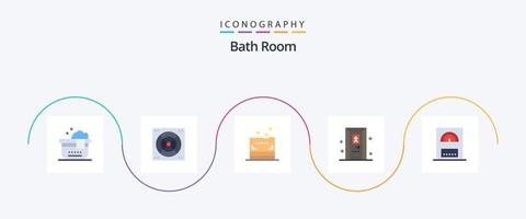 bad kamer vlak 5 icoon pak inclusief . badkamer. bad. water vector