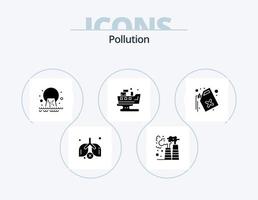 verontreiniging glyph icoon pak 5 icoon ontwerp. gas. afval. vervuiling. vervuiling. gelekt vector