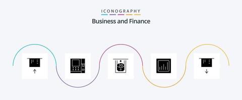 financiën glyph 5 icoon pak inclusief . grafiek. vector