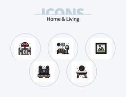 huis en leven lijn gevulde icoon pak 5 icoon ontwerp. horloge. leven. leven. huis. leven vector