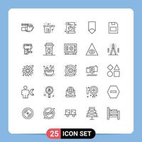 reeks van 25 modern ui pictogrammen symbolen tekens voor leger insigne cups prijs lijst bewerkbare vector ontwerp elementen