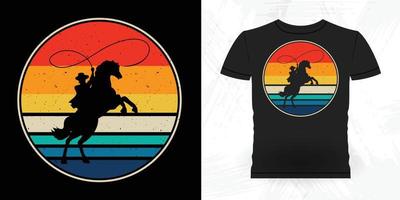 grappig rijden paard retro wijnoogst paard t-shirt ontwerp vector