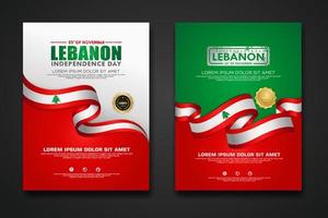 reeks poster ontwerp Libanon onafhankelijkheid dag achtergrond sjabloon vector