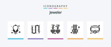 sieraden lijn 5 icoon pak inclusief juweel. armband. luxe. Onderzoek. diamant. creatief pictogrammen ontwerp vector