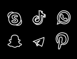 hand- getrokken sociaal media logos vector