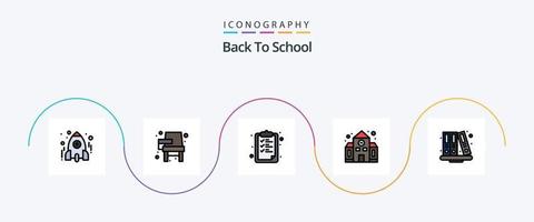 terug naar school- lijn gevulde vlak 5 icoon pak inclusief terug naar school. onderwijs. aan het leren. school. school- vector