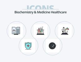 biochemie en geneeskunde gezondheidszorg lijn gevulde icoon pak 5 icoon ontwerp. telefoon. scannen. gezondheidszorg. medisch. virtruviaans vector