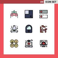 reeks van 9 modern ui pictogrammen symbolen tekens voor Tetris helm systeem astronaut item bewerkbare vector ontwerp elementen