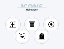 halloween glyph icoon pak 5 icoon ontwerp. munt. verschrikking. geloof. halloween. werf vector