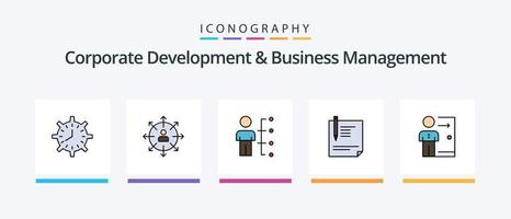 zakelijke ontwikkeling en bedrijf beheer lijn gevulde 5 icoon pak inclusief hulpmiddelen. schroevendraaier. capaciteiten. controles. mensen. creatief pictogrammen ontwerp vector