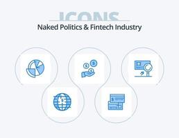 naakt politiek en FinTech industrie blauw icoon pak 5 icoon ontwerp. dollar. FinTech industrie. debiteren. financiën. analytics vector