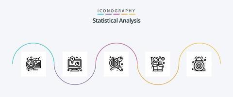 statistisch analyse lijn 5 icoon pak inclusief analyse. grafiek. bedrijf oplossing. grafiek. analyse vector