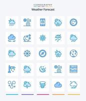 creatief weer 25 blauw icoon pak zo net zo meeteenheid. klimaat. wolk. het weer. regen vector