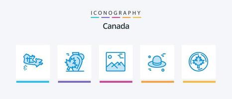 Canada blauw 5 icoon pak inclusief blad. herfst. galerij. Canada. hoed. creatief pictogrammen ontwerp vector