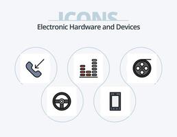 apparaten lijn gevulde icoon pak 5 icoon ontwerp. aanval. radio. camera. muziek. apparaat vector