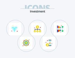 investering vlak icoon pak 5 icoon ontwerp. investering. uitgaven. investering. geld. bedrijf vector