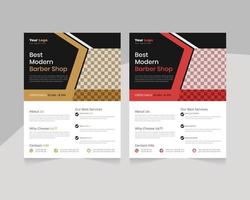 bedrijf kapsel elegant het beste kapperszaak folder sjabloon en creatief poster ontwerp vector