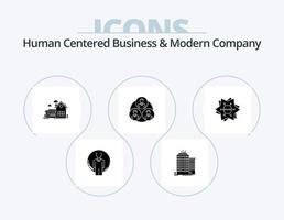 menselijk gecentreerd bedrijf en modern bedrijf glyph icoon pak 5 icoon ontwerp. ster. kloon. huis. bende. boerderij huis vector