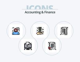 accounting en financiën lijn gevulde icoon pak 5 icoon ontwerp. telraam. financiën. boekhouding. coachen. onderhoud planning vector