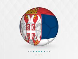 Amerikaans voetbal bal met Servië vlag patroon, voetbal bal met vlag van Servië nationaal team. vector