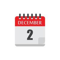 december kalender datum vector