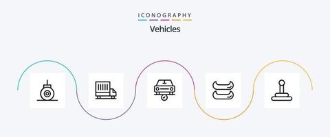 voertuigen lijn 5 icoon pak inclusief . compleet. bestelwagen. kano vector