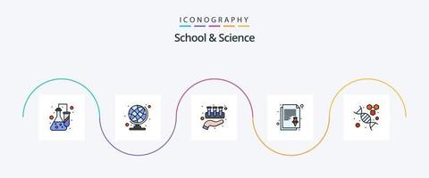 school- en wetenschap lijn gevulde vlak 5 icoon pak inclusief Onderzoek. taak. chemisch. pin. Notitie vector